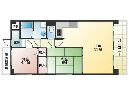 ピースヒル池上(2LDK/2階)の間取り写真