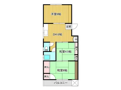 DMコーポ(3DK/2階)の間取り写真