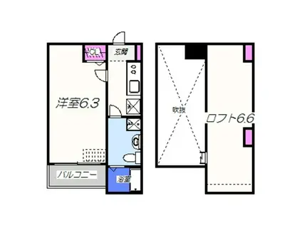 CLEMENTINE(1K/2階)の間取り写真