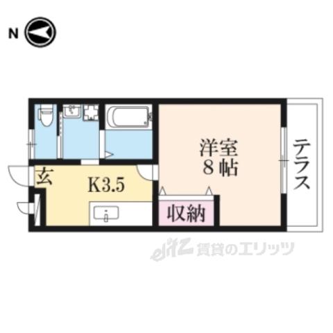グラシャス(1K/1階)の間取り写真