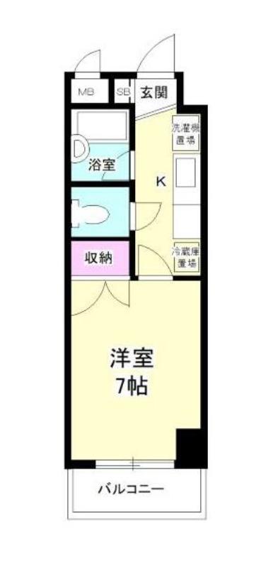 ダイアパレスリバーサイド八幡(1K/2階)の間取り写真
