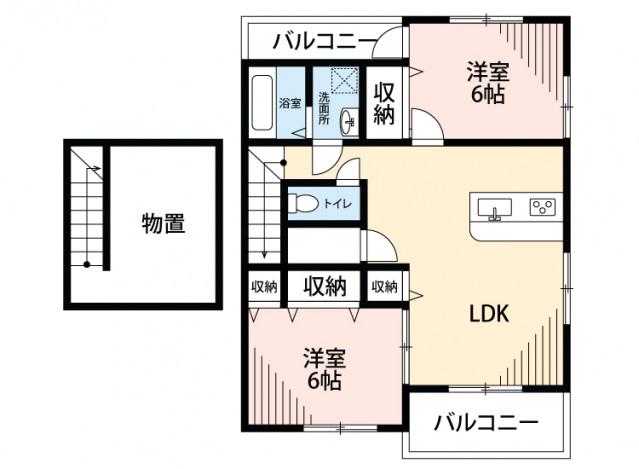 CANTABILE(2LDK/2階)の間取り写真