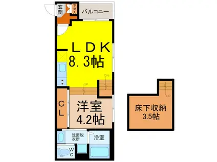ハーモニーテラス四番IV(1SLDK/1階)の間取り写真