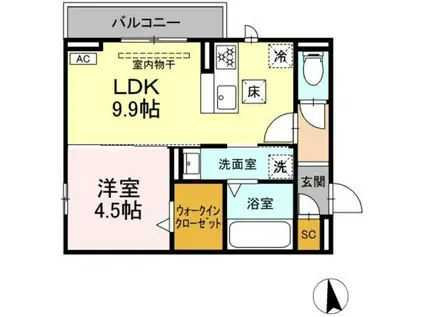 FILEDEN(1LDK/1階)の間取り写真