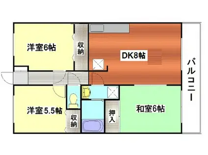 メゾンさくら(3DK/1階)の間取り写真