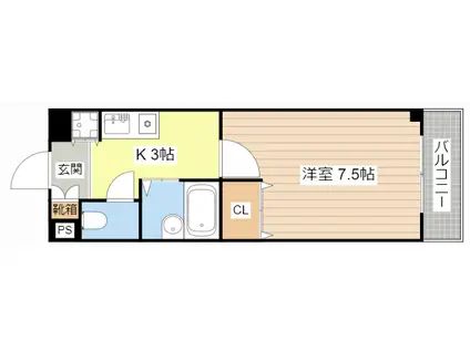 メゾンエスプリ(1K/3階)の間取り写真