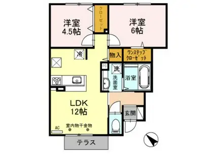 コーポラスイヅツ(2LDK/1階)の間取り写真