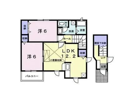 エレガンシャトー B(2LDK/2階)の間取り写真