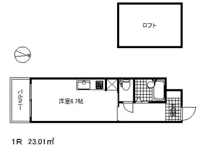 チョコハウス北野(ワンルーム/3階)の間取り写真
