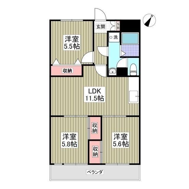 ラ・スペース(3LDK/3階)の間取り写真
