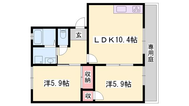 フレグランス静香(2LDK/1階)の間取り写真