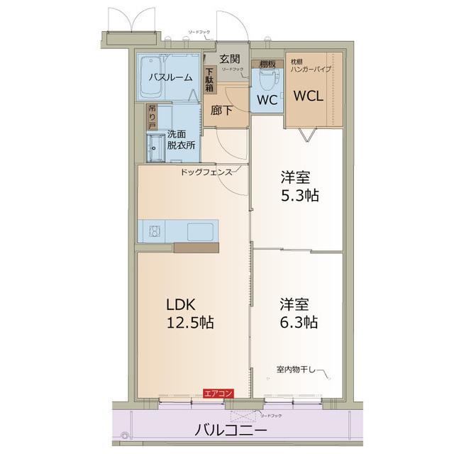 カーサ デルソーレ(2LDK/1階)の間取り写真