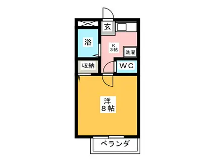 幸進ハイツ(1K/1階)の間取り写真