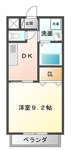 A-ヒルトップ(1DK/2階)の間取り写真