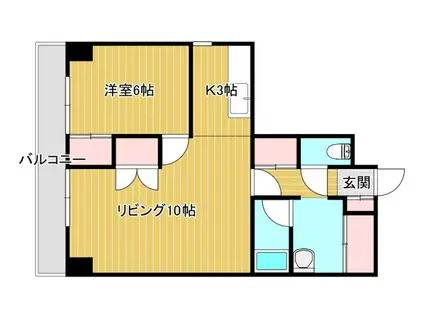 H.YAMAJIBUILL(1LDK/4階)の間取り写真