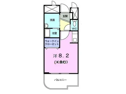 ベルメゾン武蔵小杉(ワンルーム/2階)の間取り写真