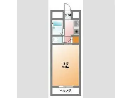 グランパスII(1K/2階)の間取り写真