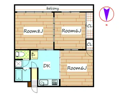 昭和コーポ前橋A(3DK/3階)の間取り写真