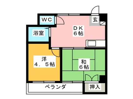ADAMAS(2DK/9階)の間取り写真