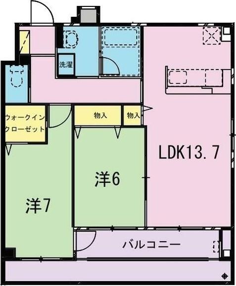 フロイデ堂林(2LDK/2階)の間取り写真