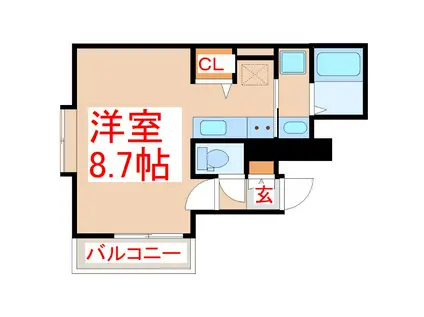 MARGARET H(ワンルーム/4階)の間取り写真