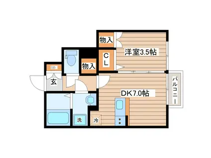 LE MONDE(1DK/1階)の間取り写真