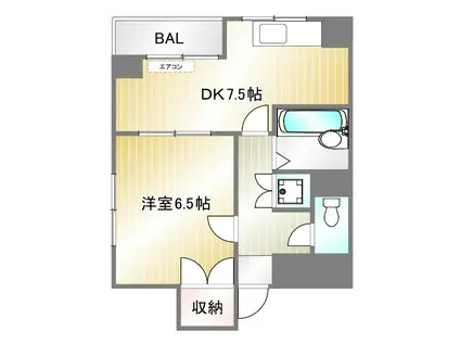 ハーバーウエスト神戸(1DK/5階)の間取り写真