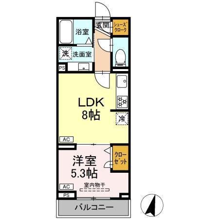 グラナーデ西瑞江(1LDK/3階)の間取り写真
