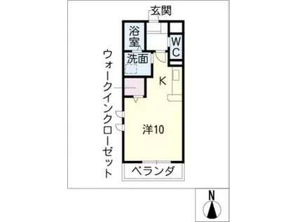 エスプラネード イースト棟(ワンルーム/1階)の間取り写真