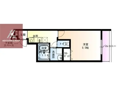 フジパレス弥刀駅北I番館(1K/3階)の間取り写真
