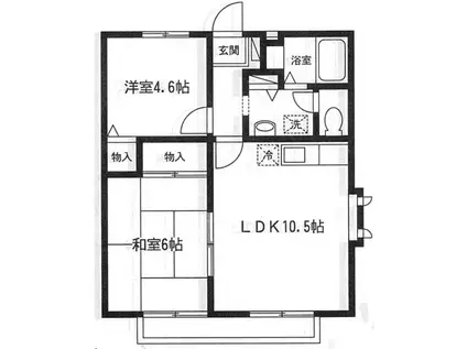 メゾン鈴栄(2LDK/2階)の間取り写真