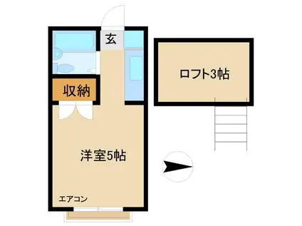 ヴァンガードミギハラ(ワンルーム/2階)の間取り写真