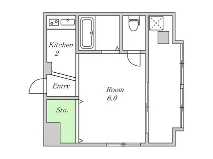 リバティ中津(1K/6階)の間取り写真