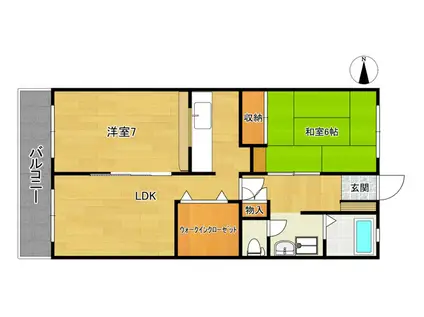 光明コーポ(2LDK/3階)の間取り写真