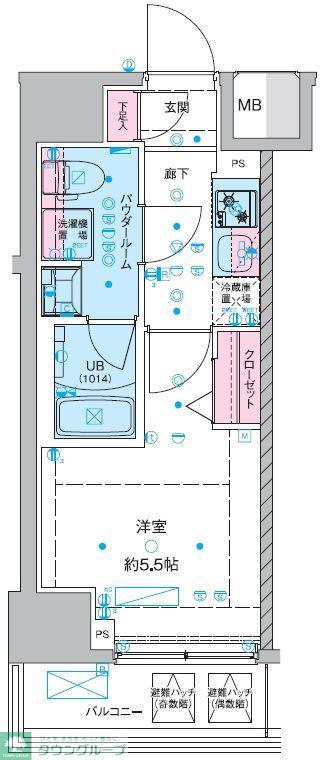 GENOVIA西川口III(1K/3階)の間取り写真