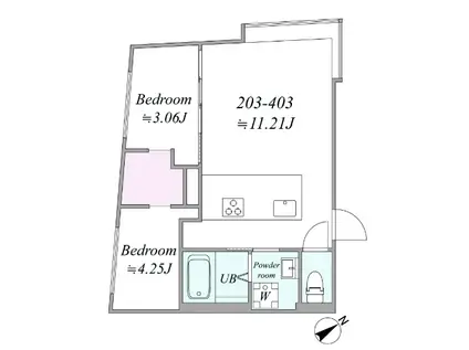 TRIAS513(2LDK/2階)の間取り写真