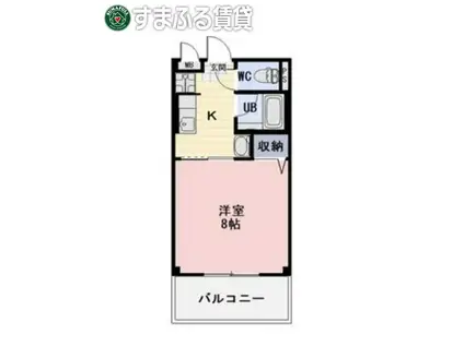 ベルテ菱池(1K/1階)の間取り写真