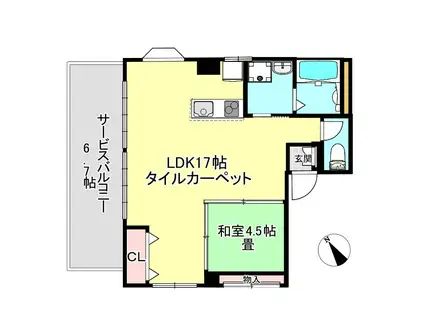 田村ビル(1LDK/3階)の間取り写真