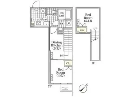 アルテシモクルブ(3K/2階)の間取り写真