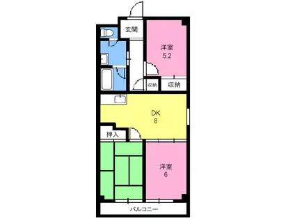 YU-Aスエヒロ(3DK/2階)の間取り写真