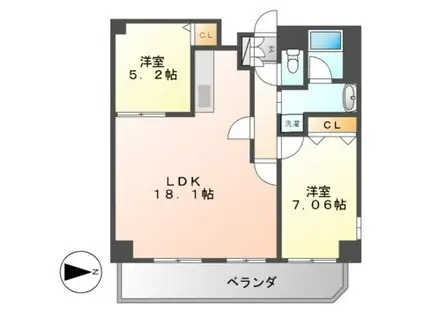 KDX泉レジデンス(2LDK/4階)の間取り写真