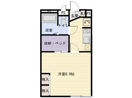 リーザ美園(1K/2階)の間取り写真