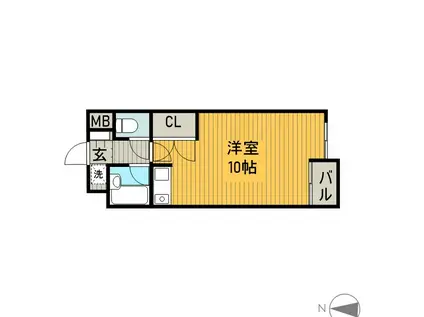 ブランドール河原町プラザ(ワンルーム/1階)の間取り写真