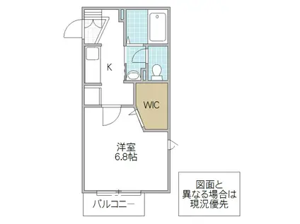 GLUECK (1K/1階)の間取り写真