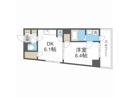 ES-GRANDE MINAMIMORIMACHIエスグランデ南森町(1DK/5階)の間取り写真