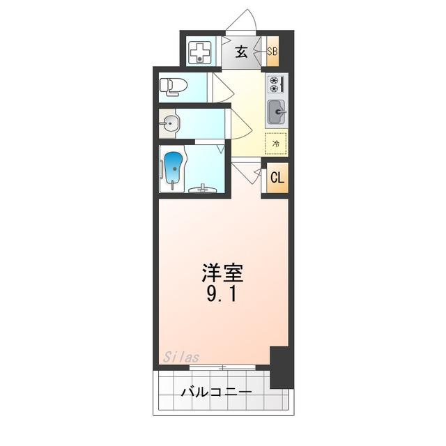 S-RESIDENCE堺BLAZE(1K/5階)の間取り写真