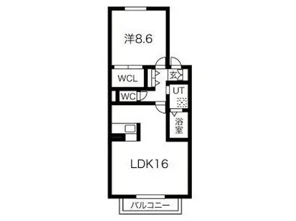 REJION滝ノ水(1LDK/2階)の間取り写真