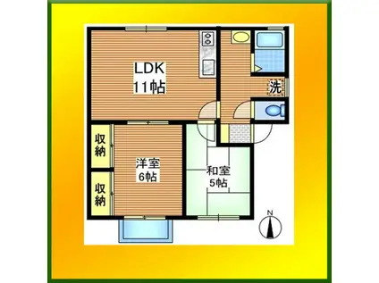 クラントロイメ(3K/2階)の間取り写真