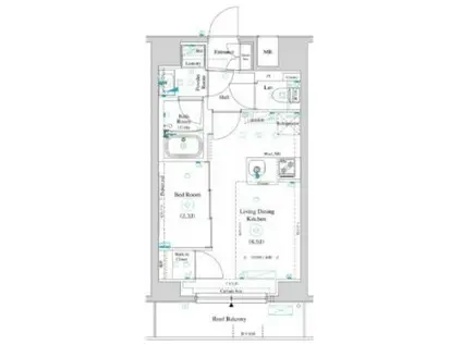 池袋本町マンション(1LDK/4階)の間取り写真