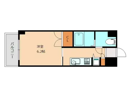 K&S高宮(1K/6階)の間取り写真